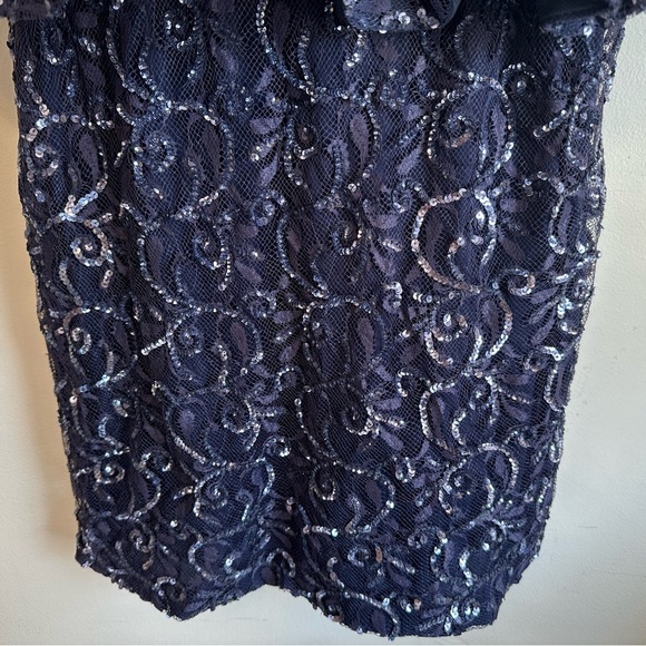 Alice + Olivia "ELISE" Sequin Lace Peplum  Cocktail Dress Above Knee‎ Size 8 - Picture 5 of 11